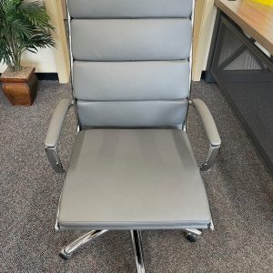 New High Back Chrome/Leather Executive Chair