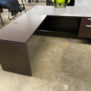Rental Return Mocha L-Shape Desk
