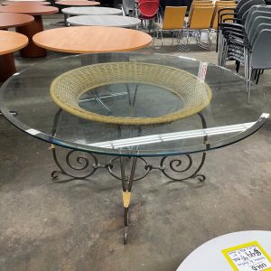 Used Large Glass Round Table