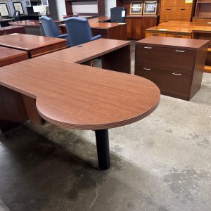 Rental Return Peninsula L-Shape Desk/2-Dr. Lateral File Set